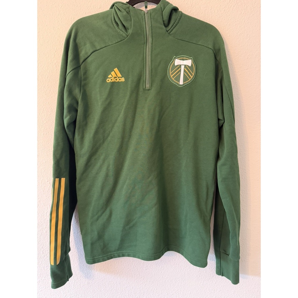 ADIDAS PORTLAND TIMBERS 3-STRIPES TRAVEL JACKET Men's Size Medium Hooded